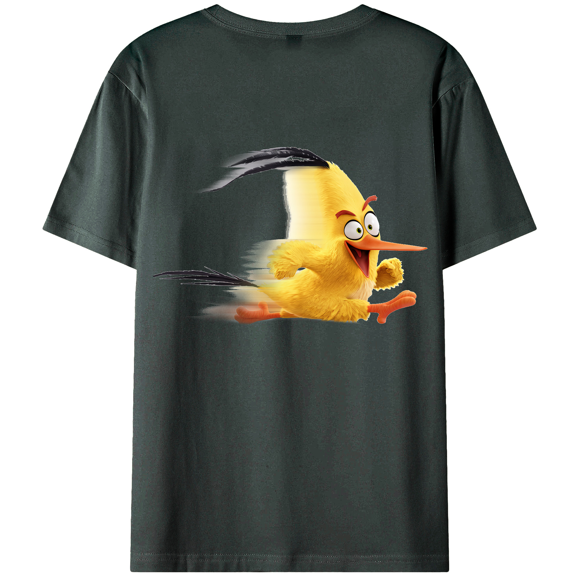 （画像用） Angry Birds アングリーバード 綿100％ メンズ半袖Tシャツ（バックプリント） 通気性